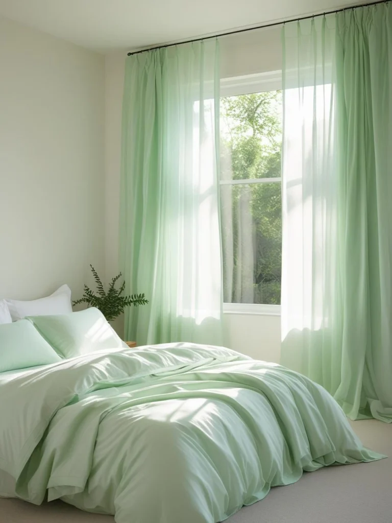 Light Green Bedding Aesthetic