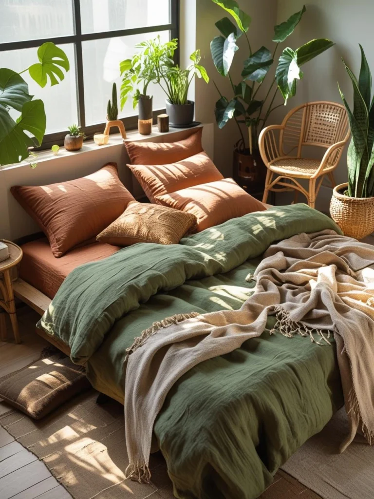 Olive Green Bedding Aesthetic