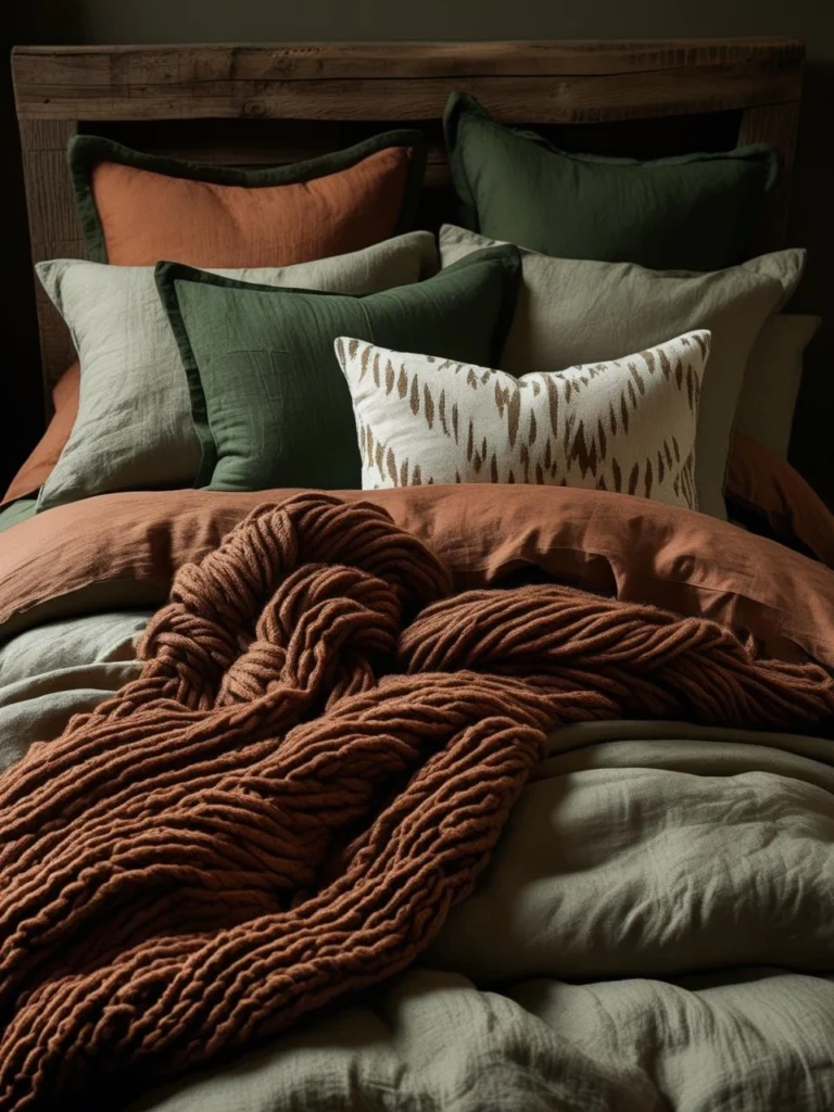 Add Earth-Toned Bedding and Textiles