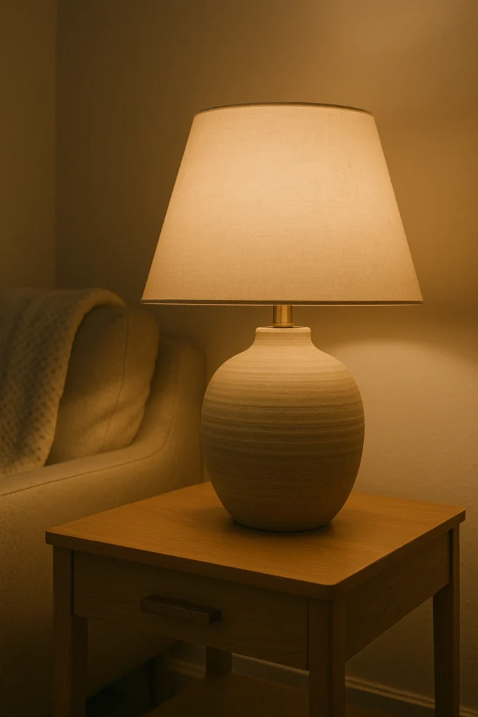 Add Texture with a Ceramic or Woven Lamp