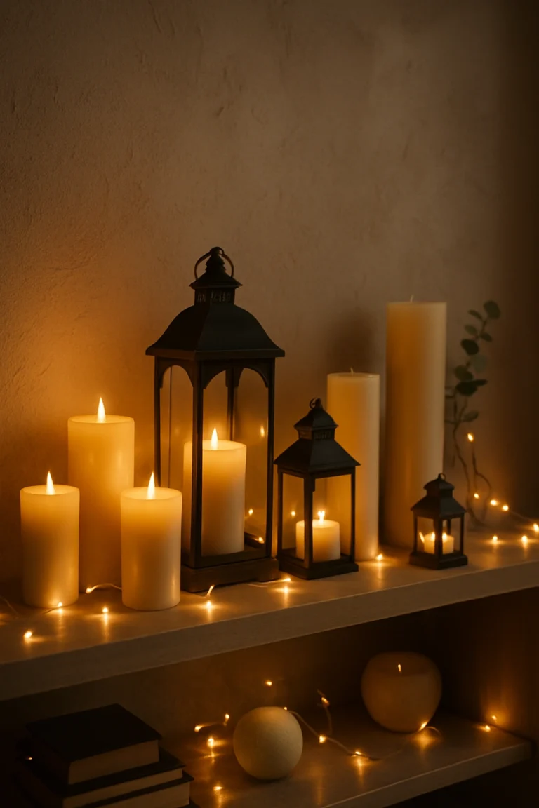 Add Warmth with Candles and Lights