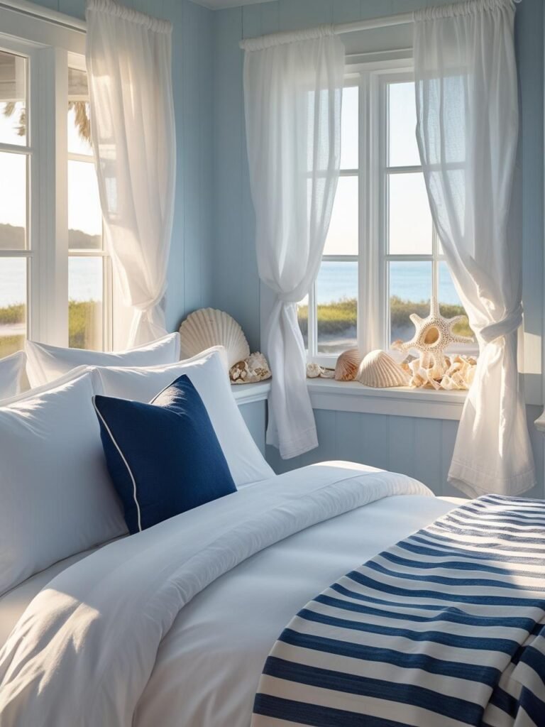 Add a Pop with Blue and White Bedding