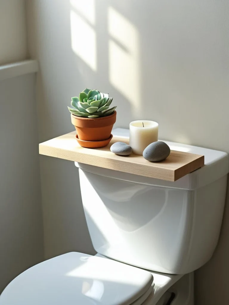 Add a Small Shelf on the Toilet Tank