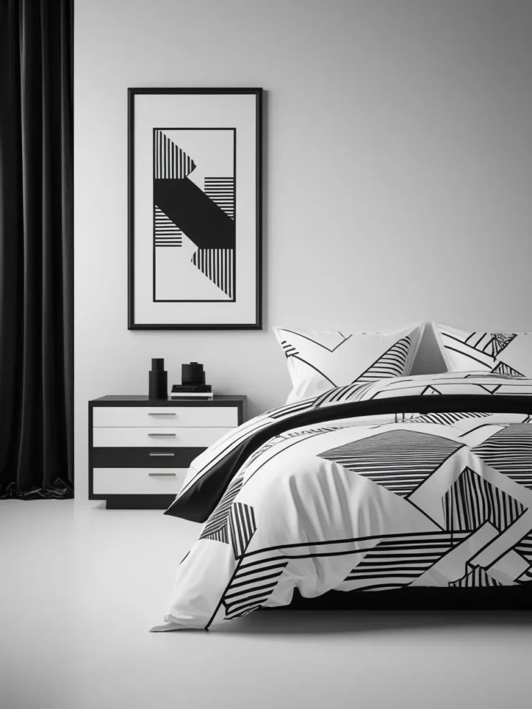 Balanced & Timeless: Black and White Bedding Aesthetic