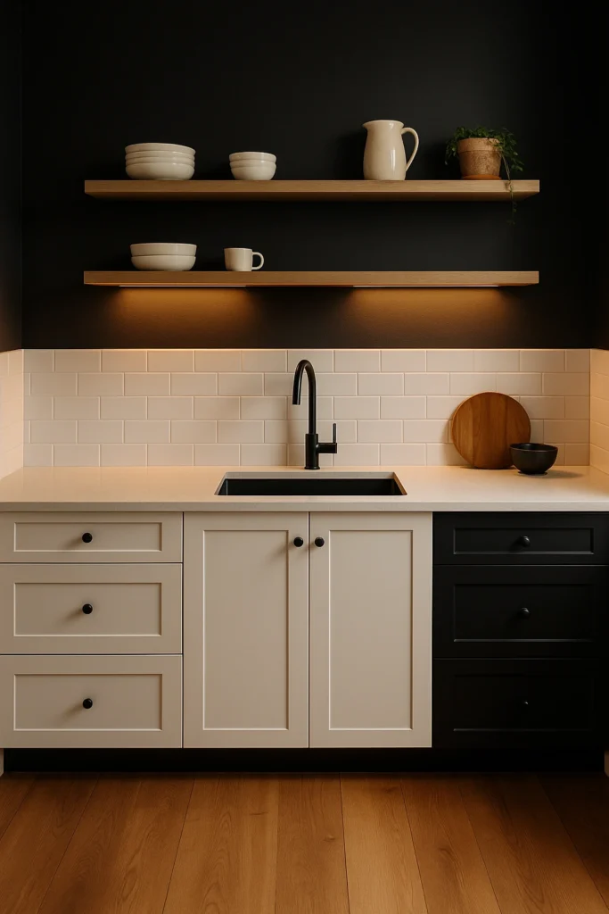 Black Walls with White Cabinets