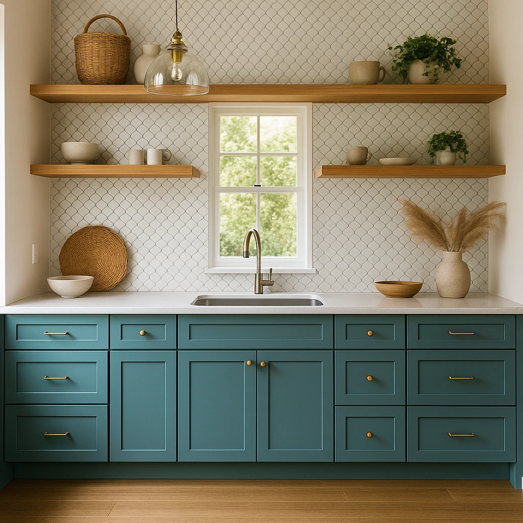 Blue Green Kitchen Cabinets: Playful and Modern