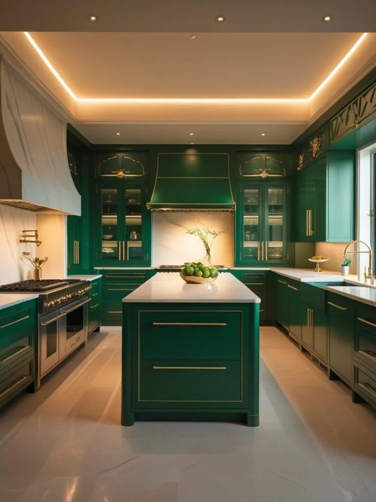 Bold Jewel Tones for Luxury Kitchens