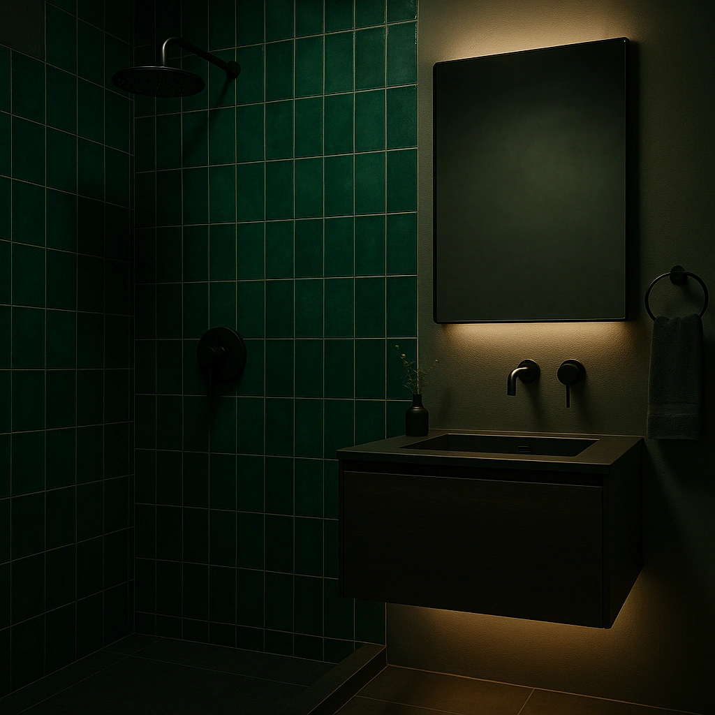 Bold and Dramatic with Emerald Tiles