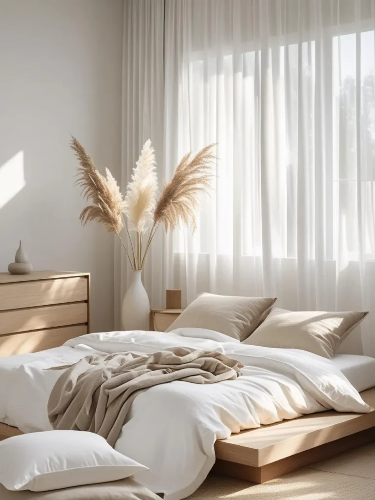 Classic Elegance: White and Beige Bedding Aesthetic