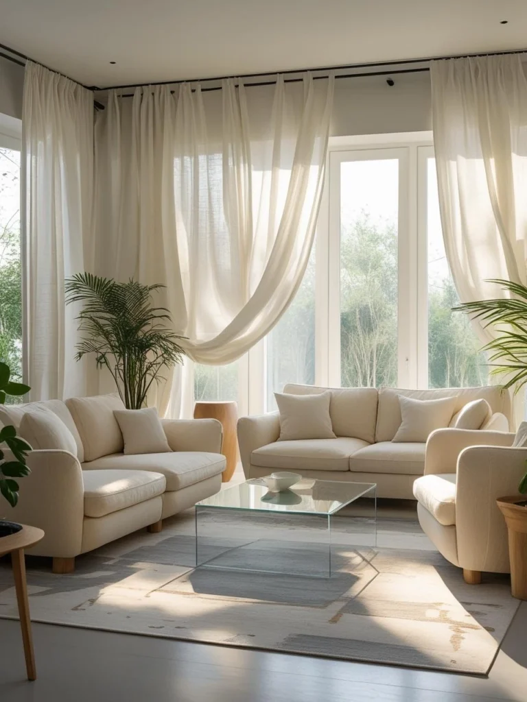 Classic White Curtains Living Room Elegance