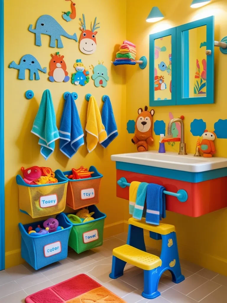 Clever Ideas for Kids Bathroom Organization