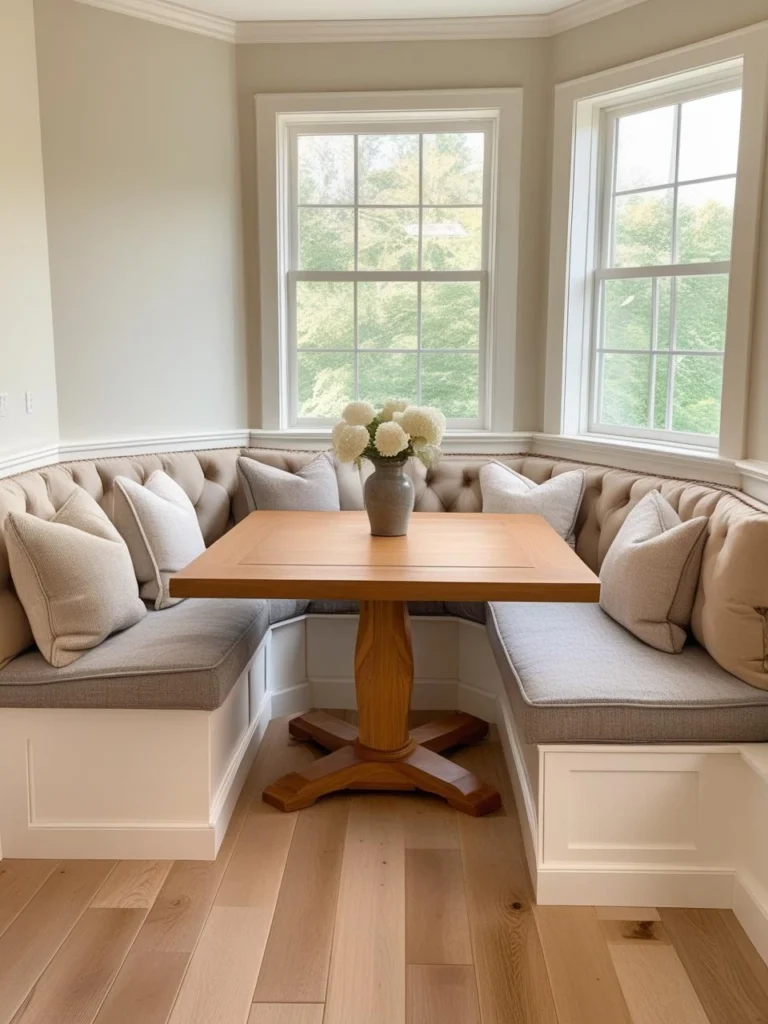 Corner Nook Tables with L-Shaped Benches