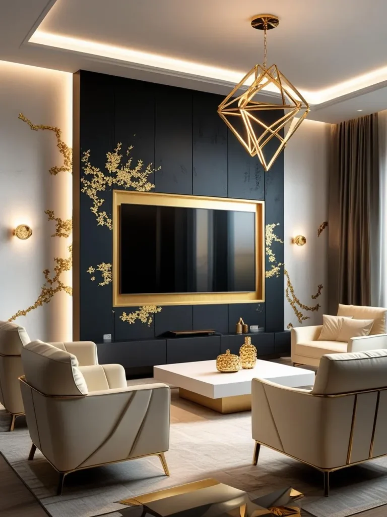 Dark Wall with Contrasting TV