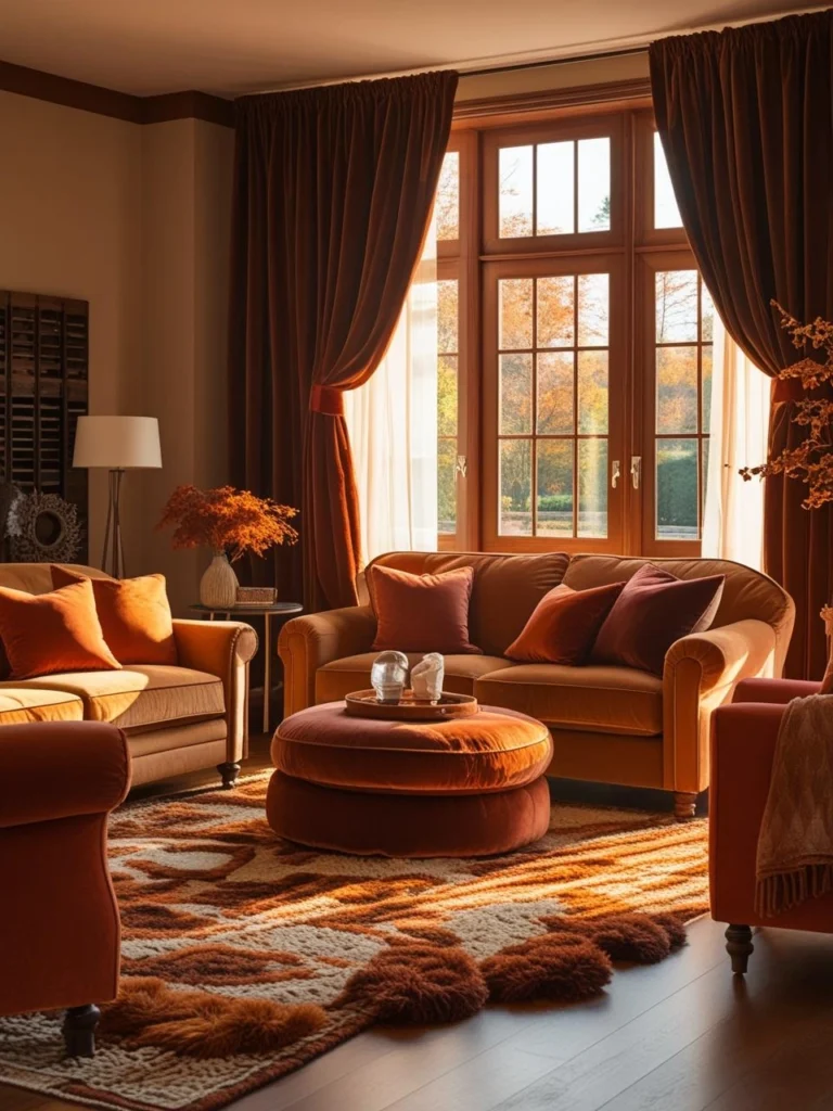 Earthy Brown Curtains Living Room Coziness