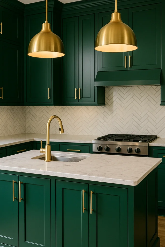 Emerald Green Kitchen Cabinets: Luxuriously Bold