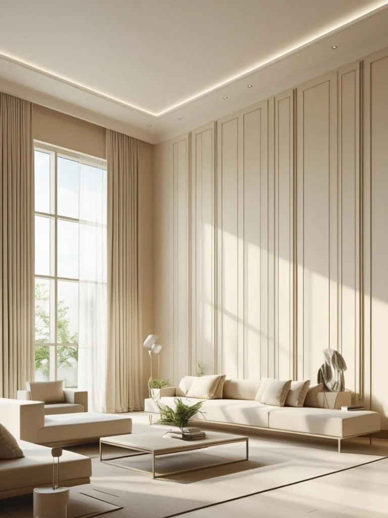 Floor-to-Ceiling Vertical Panels for Height Illusion