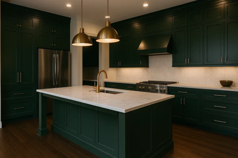 Forest Green Kitchen Cabinets: Deep and Dramatic