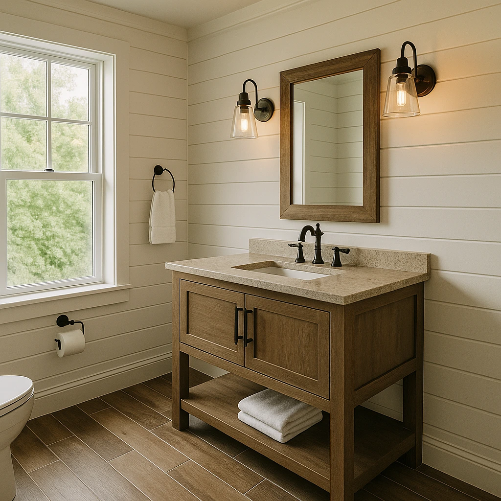 Full Farmhouse Bathroom Remodel Reveal