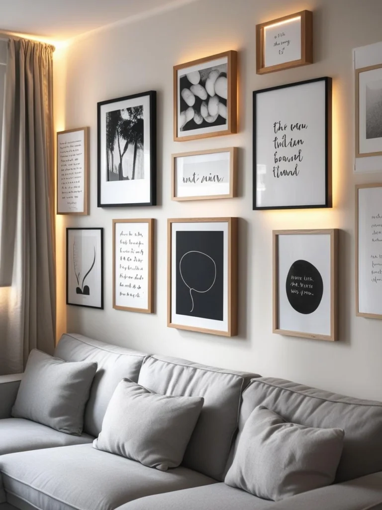 Gallery Wall with Mixed Frames