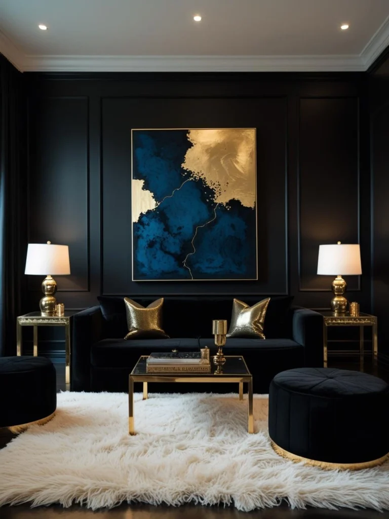 Go Bold with a Black Living Room Aesthetic