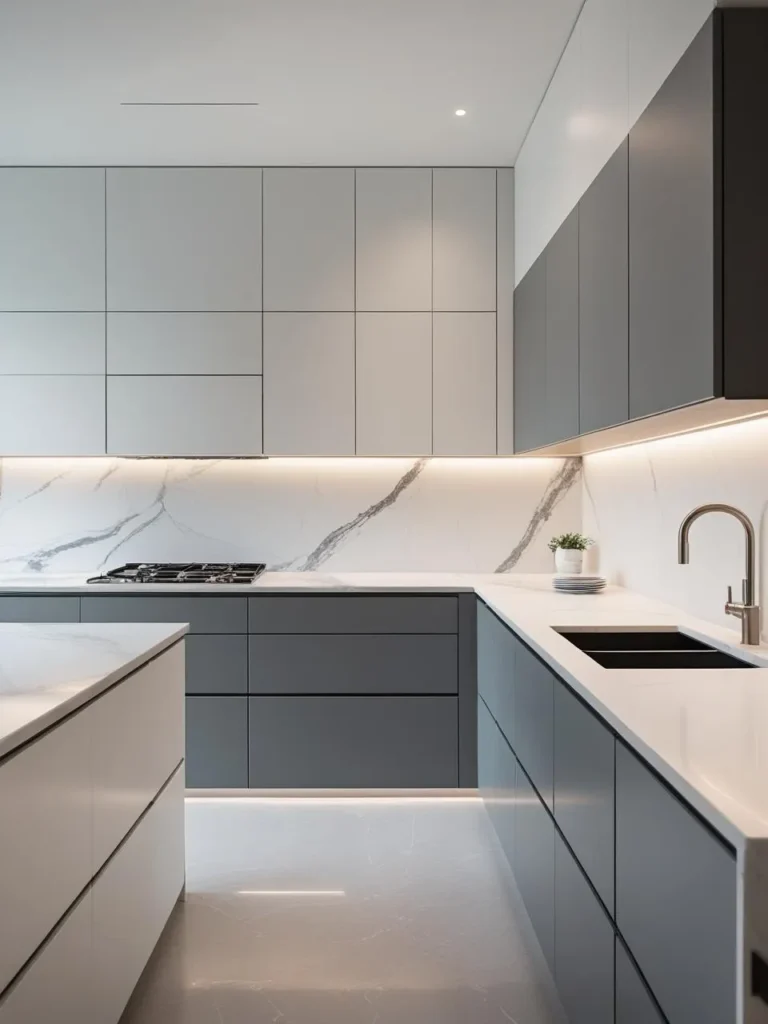 Grey and White Kitchen Cabinets
