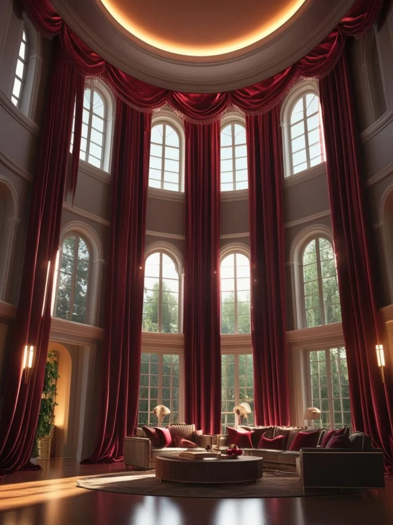 High Curtains Living Room Grandeur