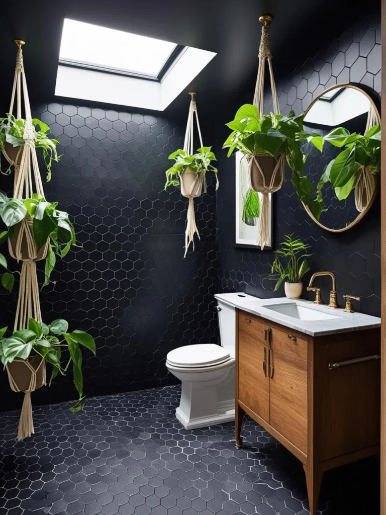 Incorporating Nature: San Diego’s Earthy Black Bathrooms