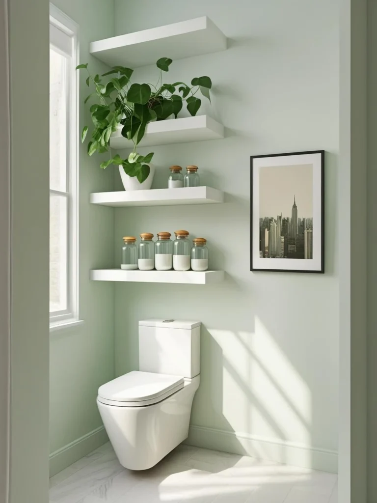 Install Bathroom Floating Shelves Above Toilet