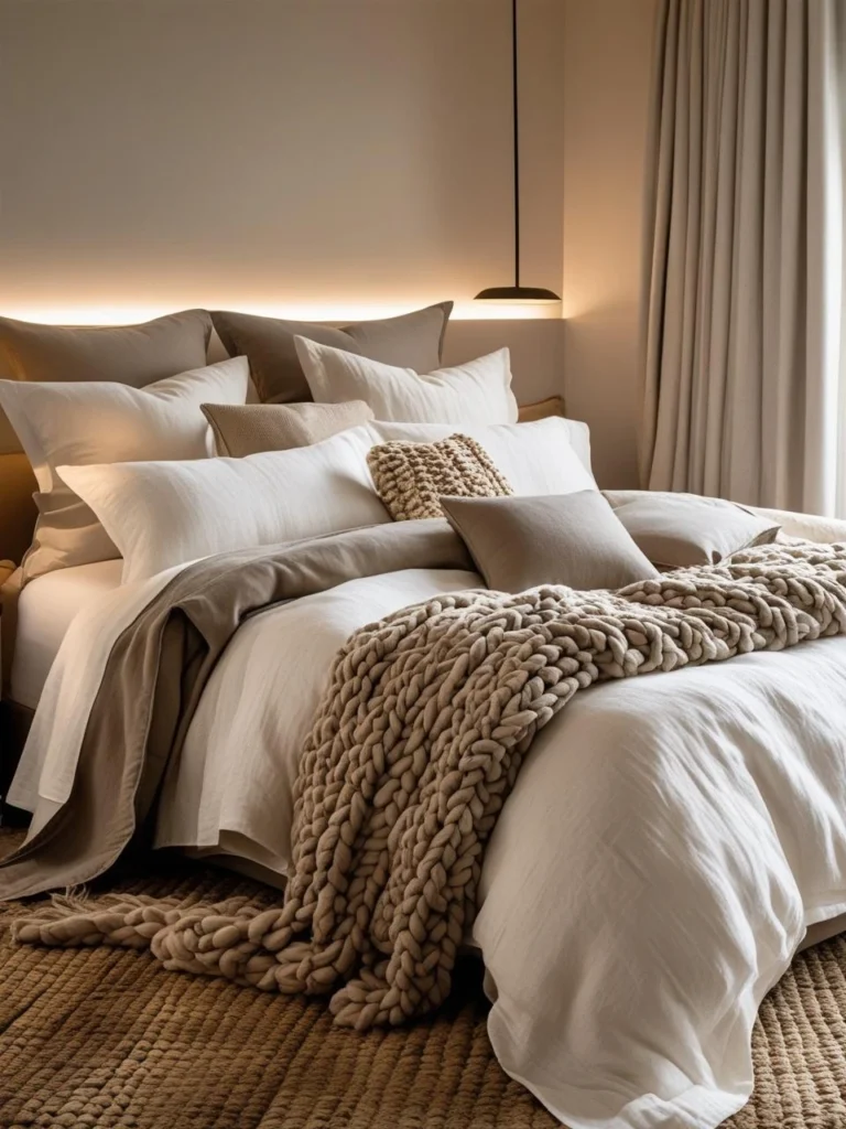 Layered Neutrals: The Bed Inspo Aesthetic Bedding & Blankets Trend