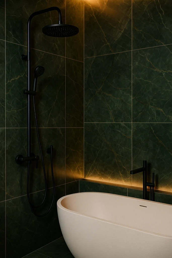 Luxurious Marble-Look Green Porcelain