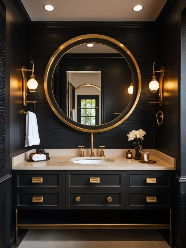 Metallic Accents That Pop Against Black