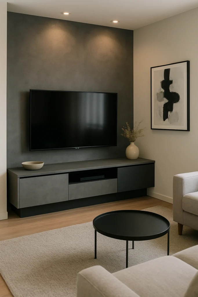 Minimalist Concrete TV Shelf