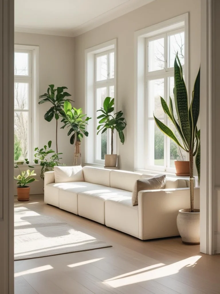 Minimalist Modular Sofa in Cream Tones