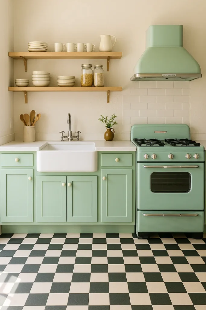 Mint Green Kitchen Cabinets: Retro and Refreshing