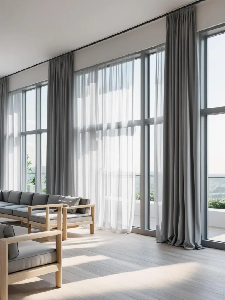Mixing Colors: Grey & White Curtains Living Room Duo
