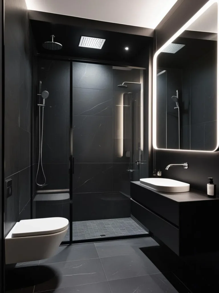 Modern Black Bathroom Designs in San Diego Homes