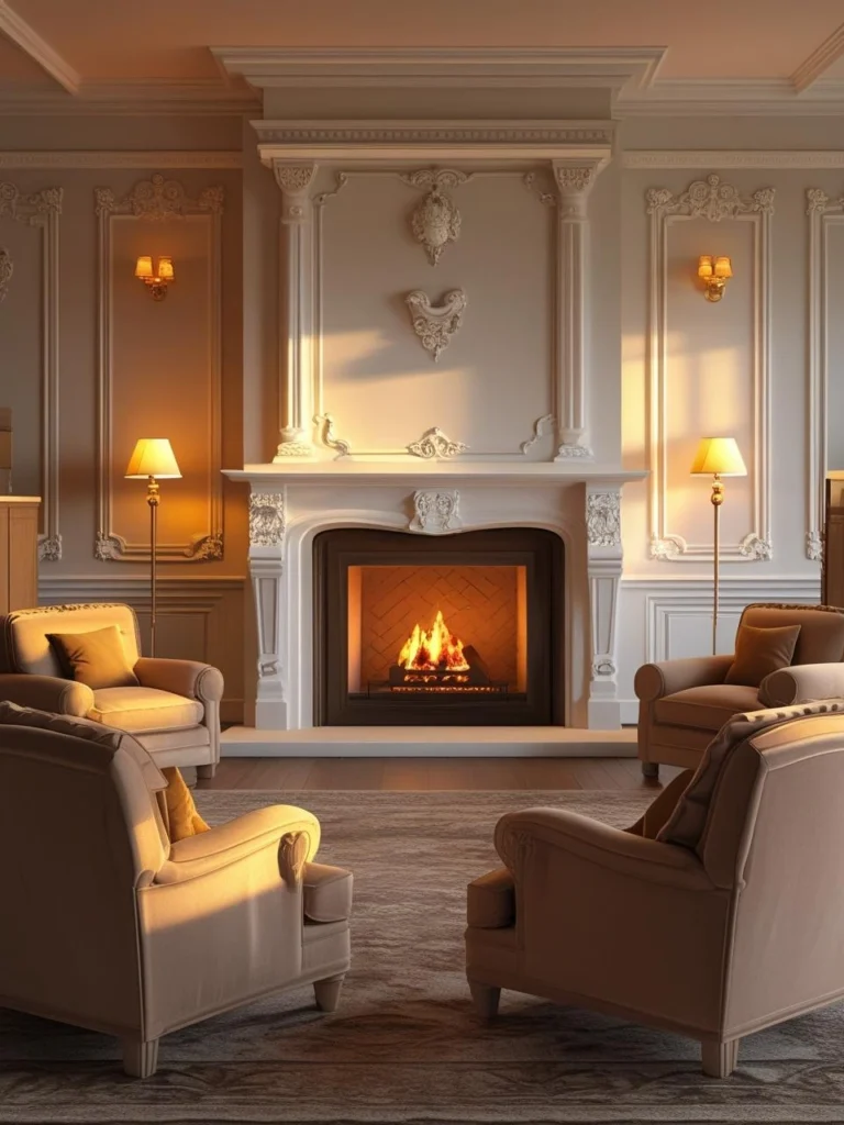 Molding Around Fireplace for Focal Point