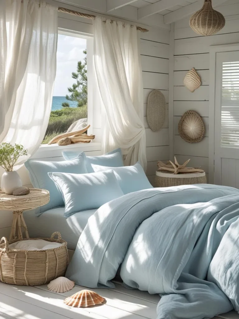 Ocean-Inspired Calm: Blue and Light Blue Bedding Aesthetic