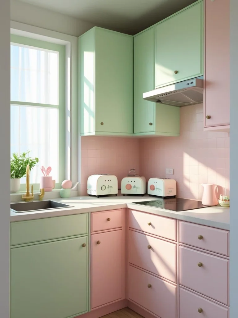 Pastel Perfection for Compact Kitchens