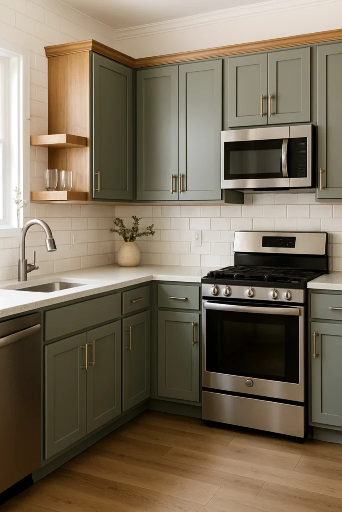 Pewter Green Kitchen Cabinets: Modern Meets Classic