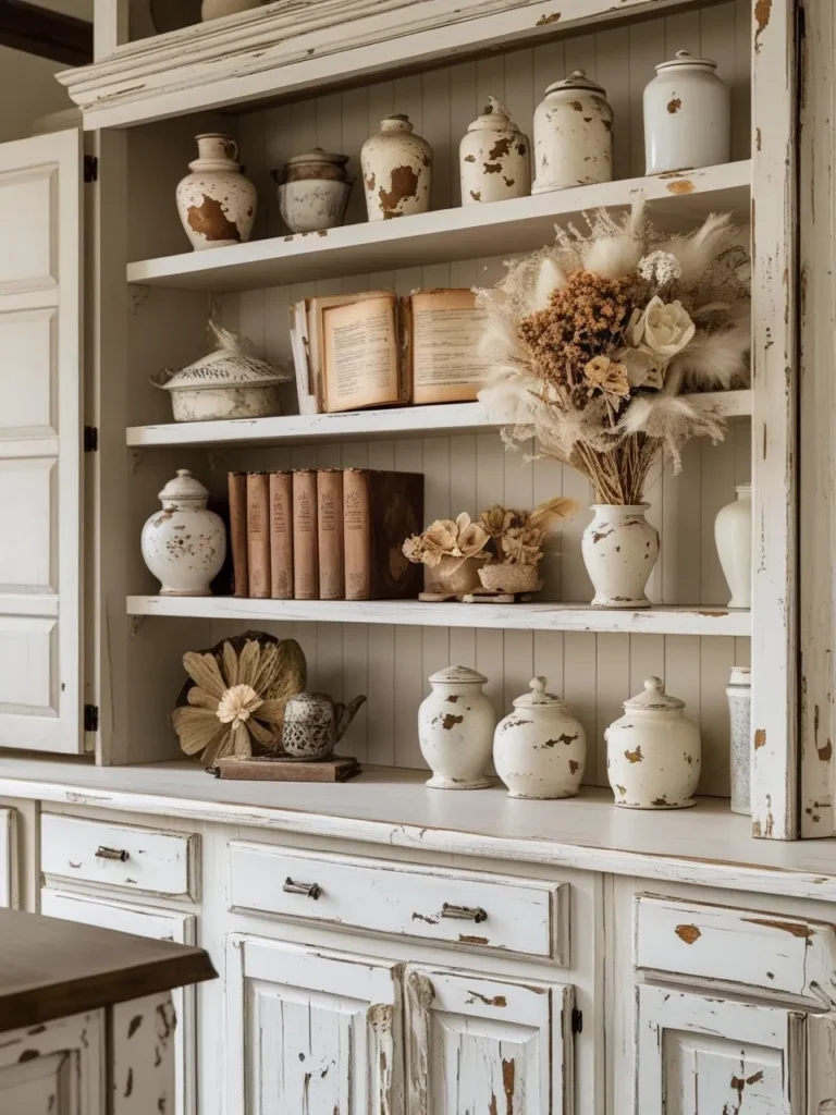 Rustic White Kitchen Cabinets