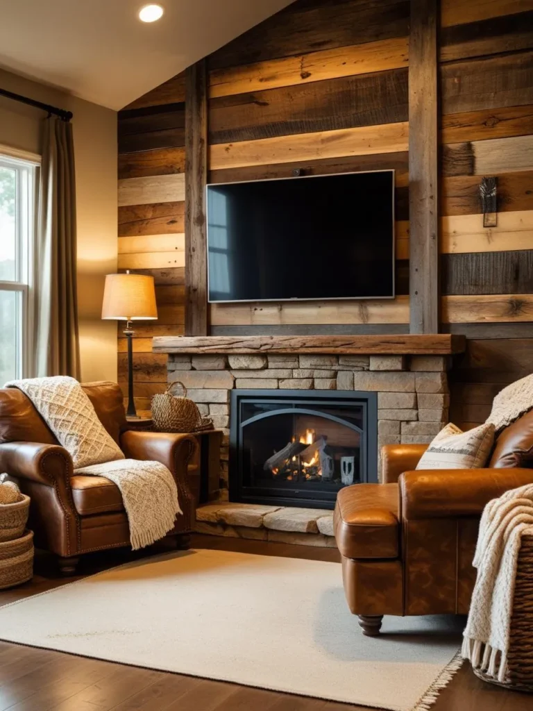 Rustic Wood Panel Walls