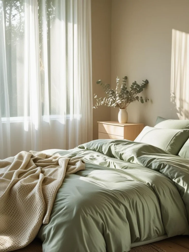 Sage Green Minimalist Bedding