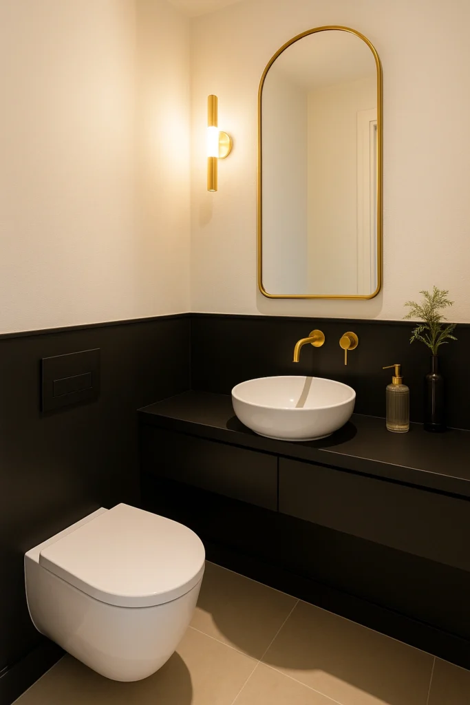 Small Bathroom Use Gold Strategically