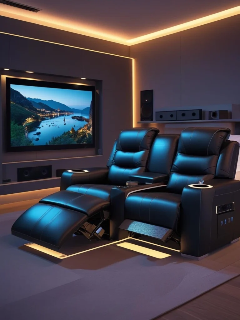 Sofa with Built-in Recliners and Tech Features
