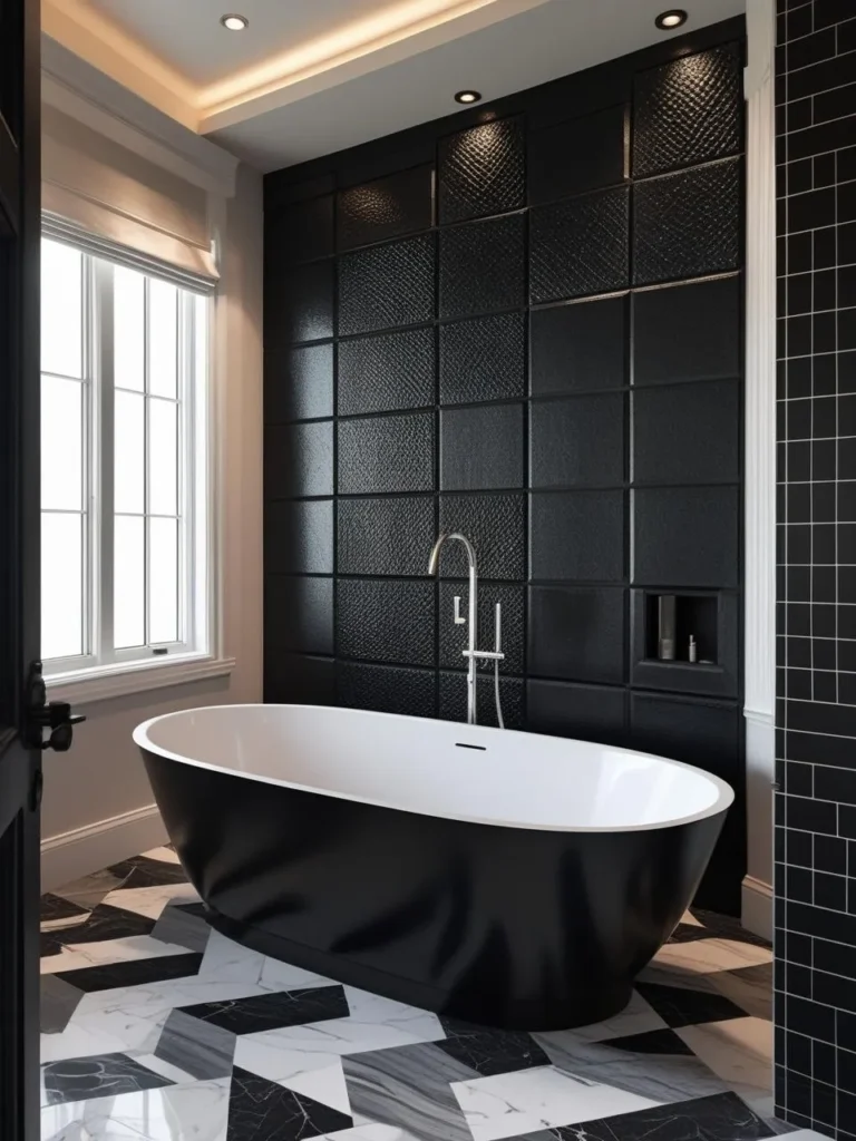 Statement Walls with Black Tiles
