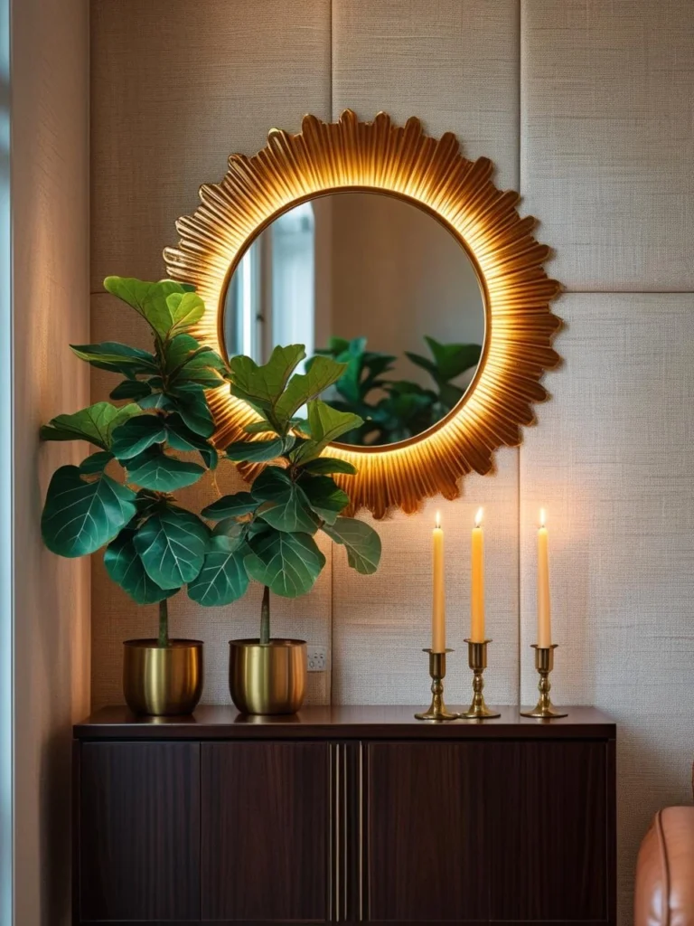 Use Sunburst or Accent Mirrors as Wall Jewelry