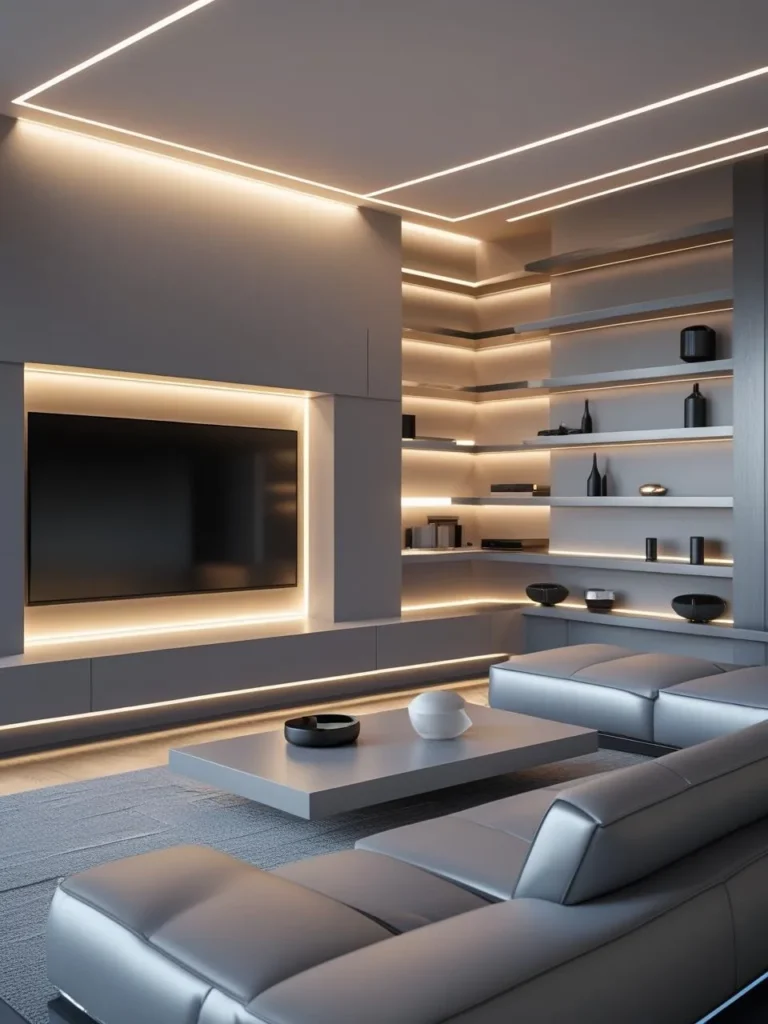 TV Niche with LED Backlighting