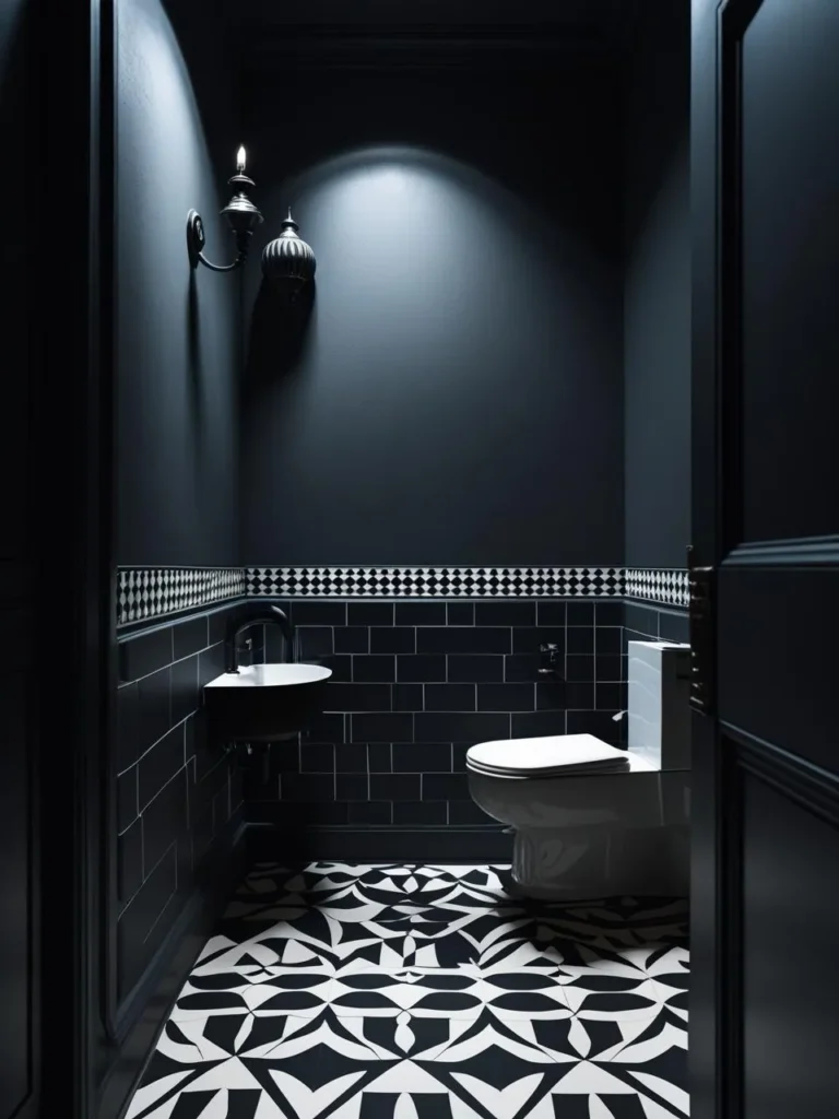 Tiled to Perfection: Patterned Moody Bathrooms