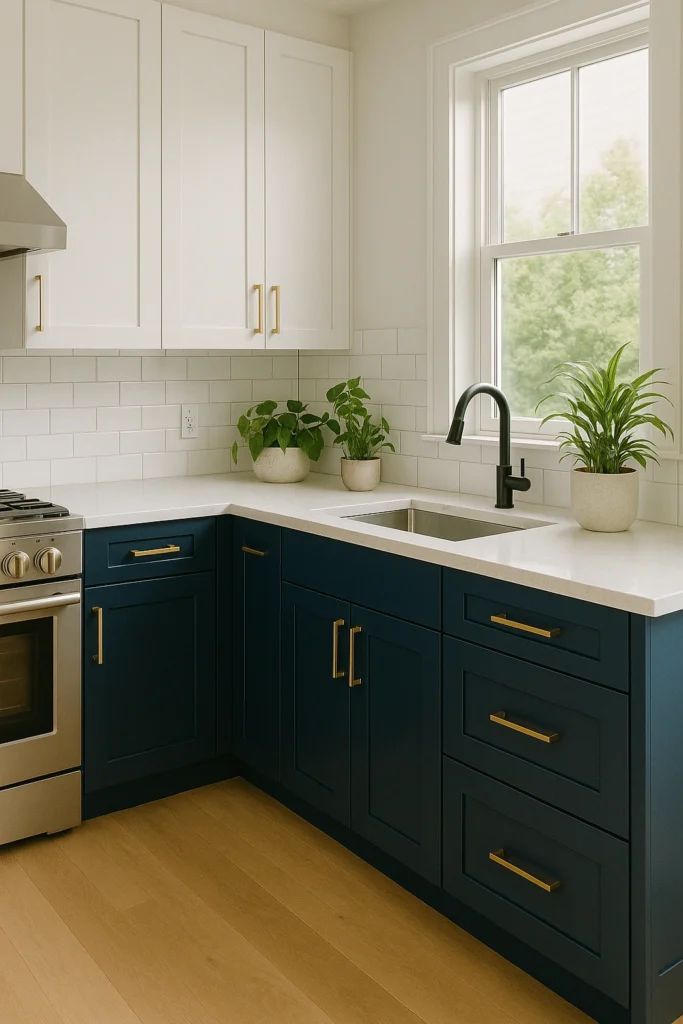 Use Two-Tone Cabinets for a Modern Look